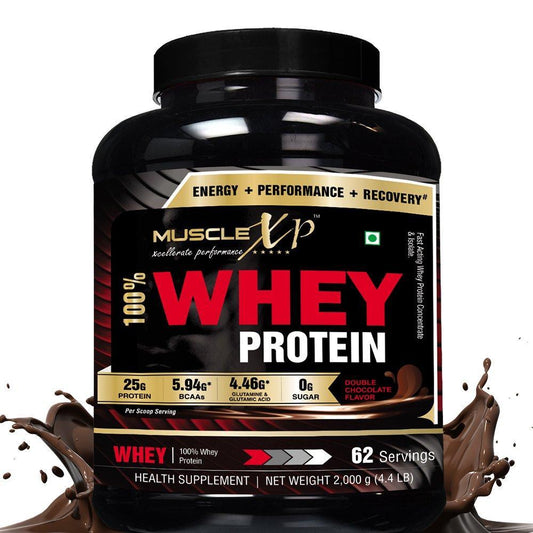 MuscleXP 100% Whey Protein - 2Kg (4.4 lbs), Double Rich Chocolate - The New Whey Standards